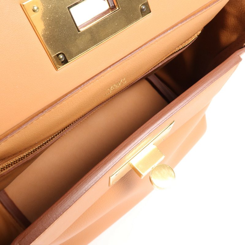 HERMES Evercolor皮革24/24 Mini金扣手挽肩背兩用袋-10