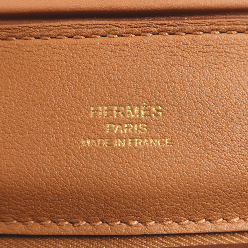 HERMES Evercolor皮革24/24 Mini金扣手挽肩背兩用袋-11