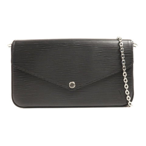 LOUIS VUITTON Epi Pochette Felicie銀扣鏈帶肩背袋