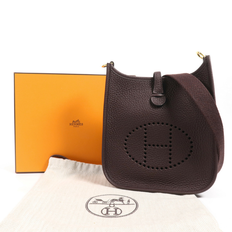 HERMES Clemence皮革Evelyne TPM金扣肩背袋-13