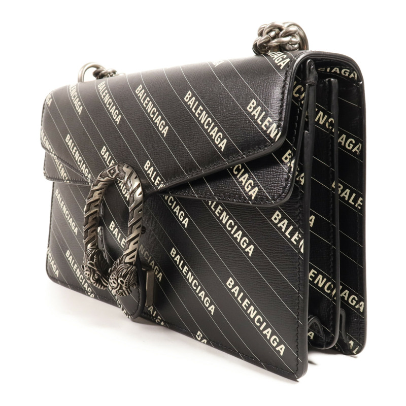 GUCCI 牛皮皮革Gucci x Balenciaga Shoulder Bag銀扣肩背袋-2