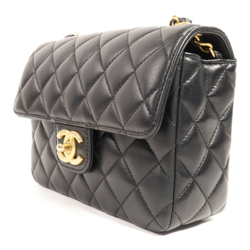 CHANEL 羊皮皮革Chain Shoulder金扣鏈帶肩背袋-2