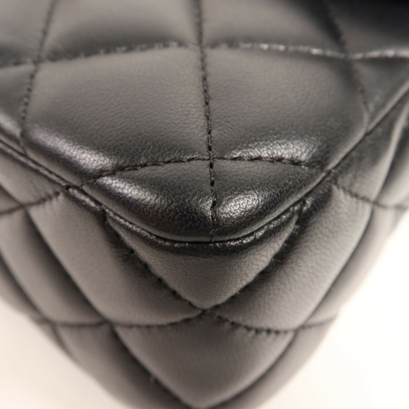 CHANEL 羊皮皮革Chain Shoulder金扣鏈帶肩背袋-5