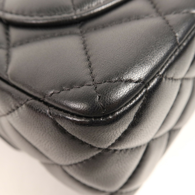 CHANEL 羊皮皮革Chain Shoulder金扣鏈帶肩背袋-8