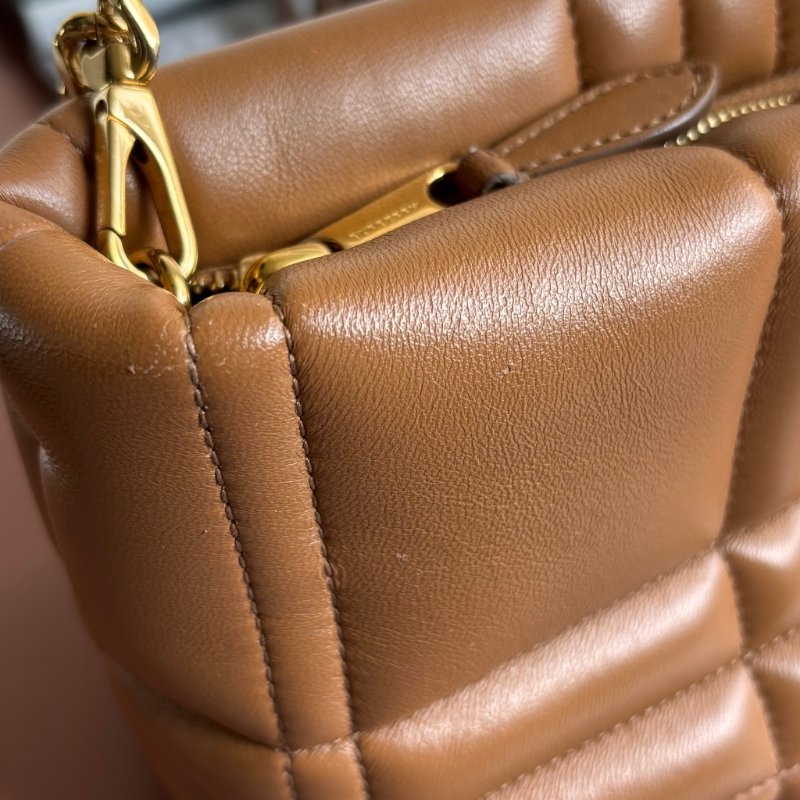 ::BURBERRY:: LOLA 金屬TB LOGO絎縫格紋小羊皮拉鍊方包斜背包(咖)-20