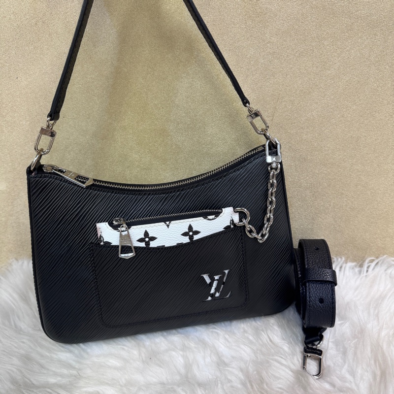 LV Marelle 黑EPI肩斜背包 晶片款-0
