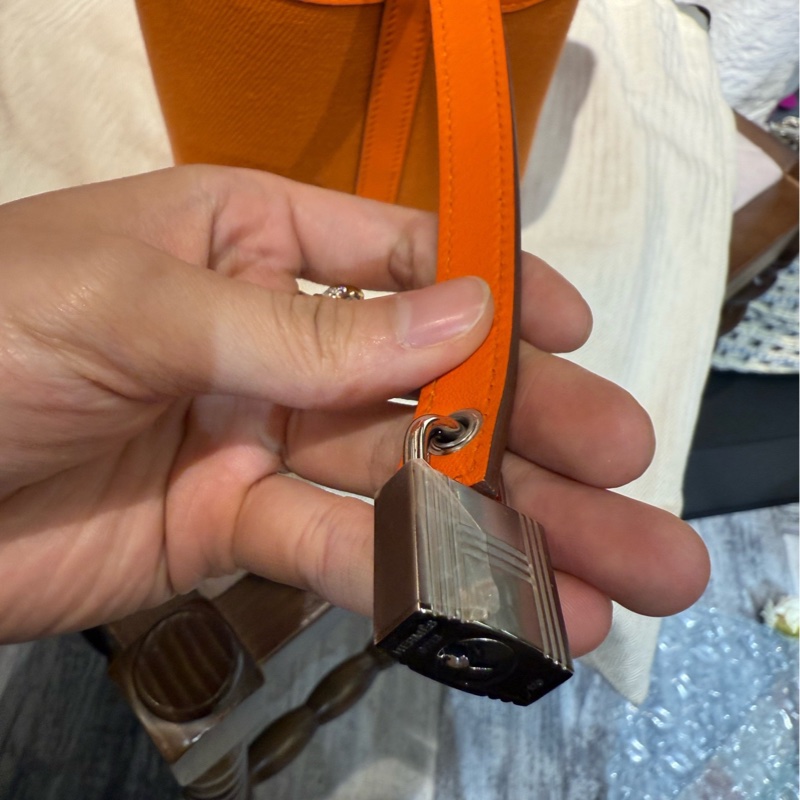 爱马仕 | 橘色Picotin 18 Cargo帆布拼皮菜篮子 B刻手提包-7