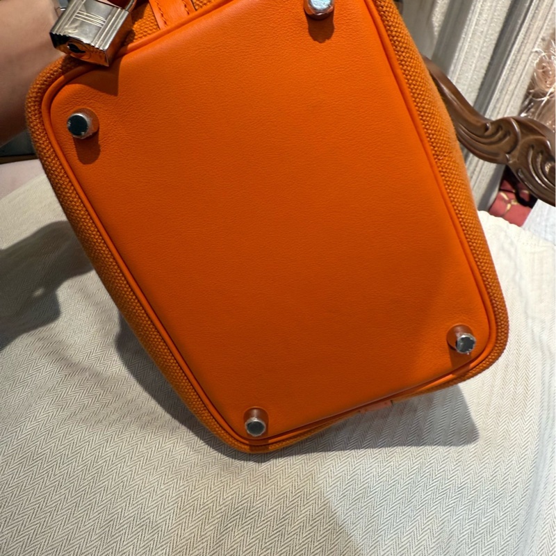 爱马仕 | 橘色Picotin 18 Cargo帆布拼皮菜篮子 B刻手提包-8