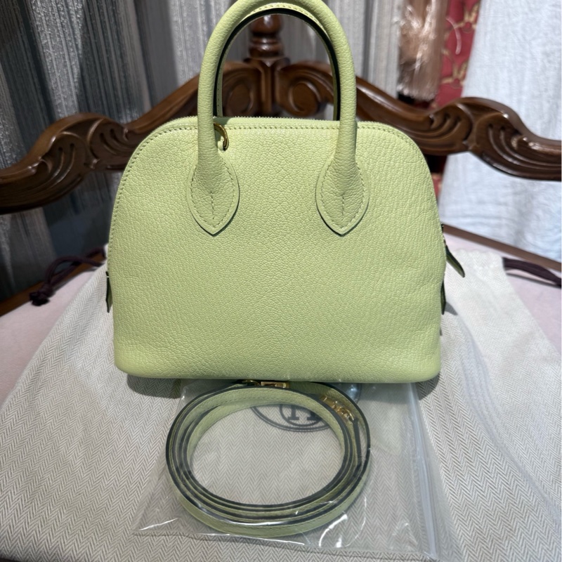 Hermes 爱马仕 bolide 保龄球mini嫩芽绿 手提斜挎包 Z刻-0