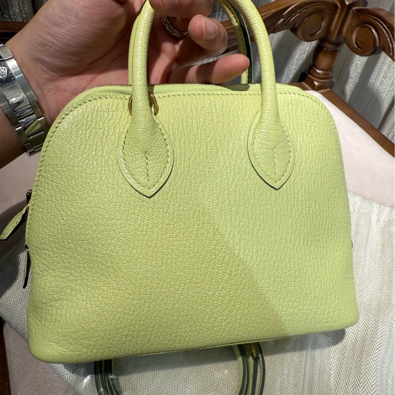 Hermes 爱马仕 bolide 保龄球mini嫩芽绿 手提斜挎包 Z刻-6
