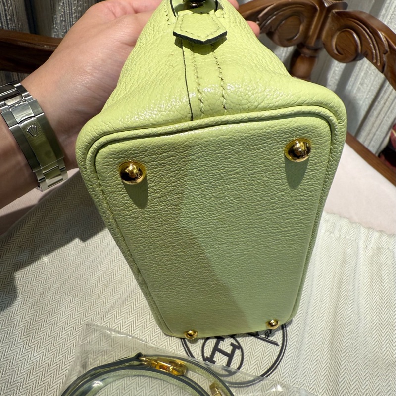Hermes 爱马仕 bolide 保龄球mini嫩芽绿 手提斜挎包 Z刻-7