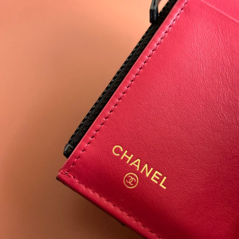 ::CHANEL:: 香奈兒 19系列經典金屬LOGO菱格紋 小羊皮翻蓋三折短夾（黑色）-21