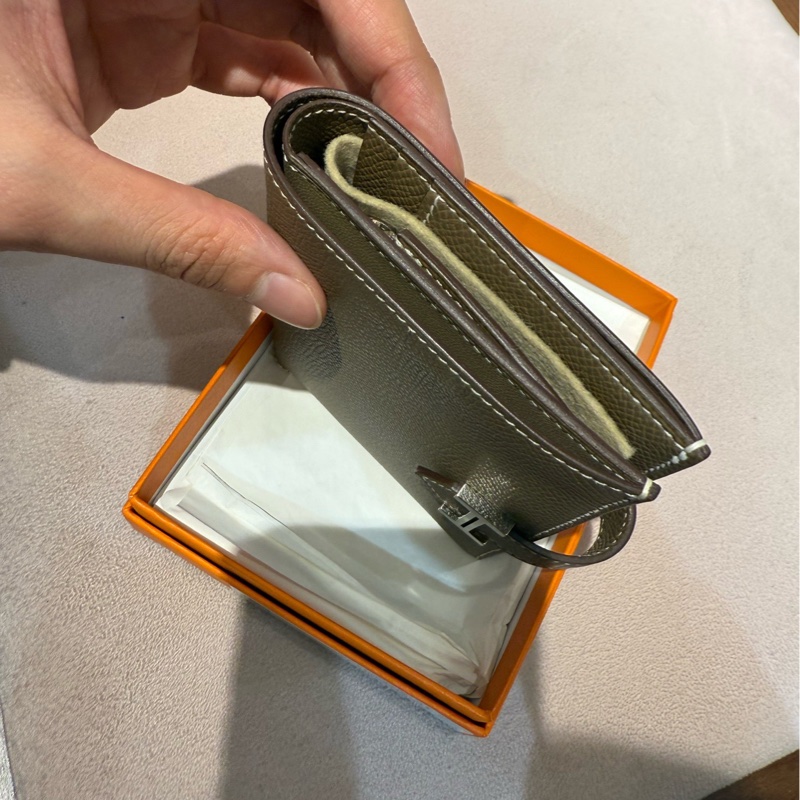 爱马仕Hermes bearn钱包短夹大象灰银扣 Y刻-2