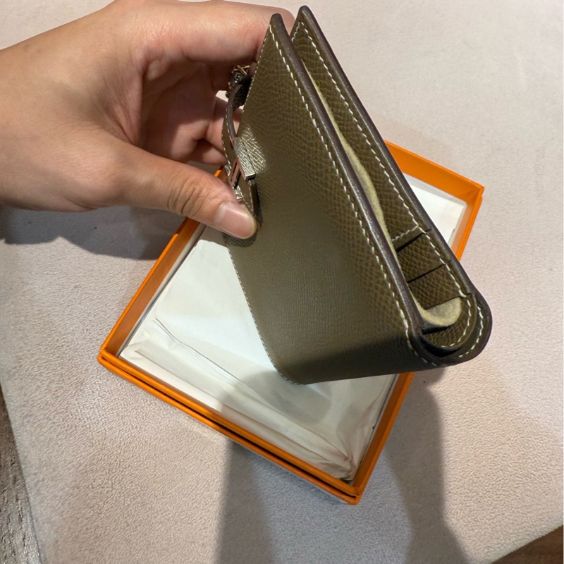 爱马仕Hermes bearn钱包短夹大象灰银扣 Y刻-4