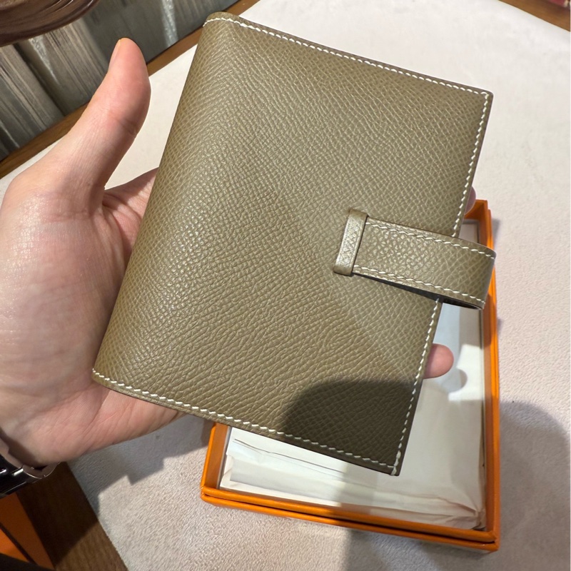 爱马仕Hermes bearn钱包短夹大象灰银扣 Y刻-6