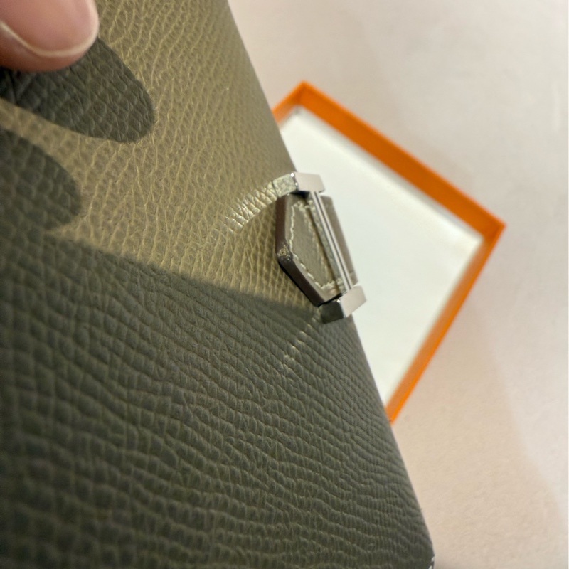 爱马仕Hermes bearn钱包短夹大象灰银扣 Y刻-7