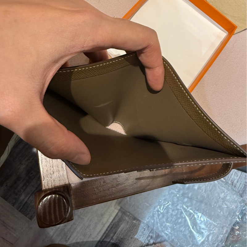 爱马仕Hermes bearn钱包短夹大象灰银扣 Y刻-9