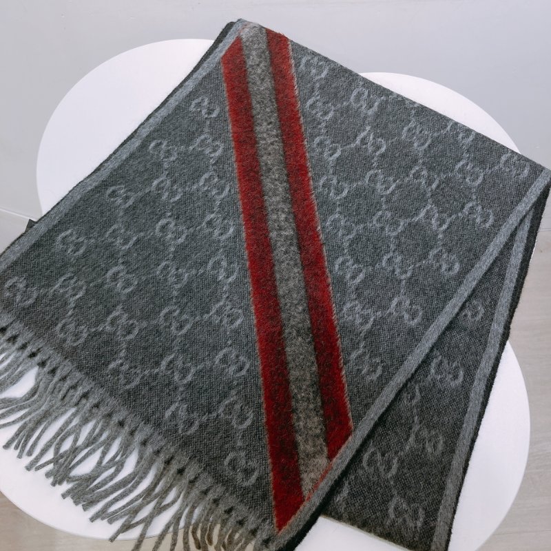 TW4548 Gucci 古馳長款圍巾 Sherry Line GG Logo Scarf 75% Wool x 25% Slik-2
