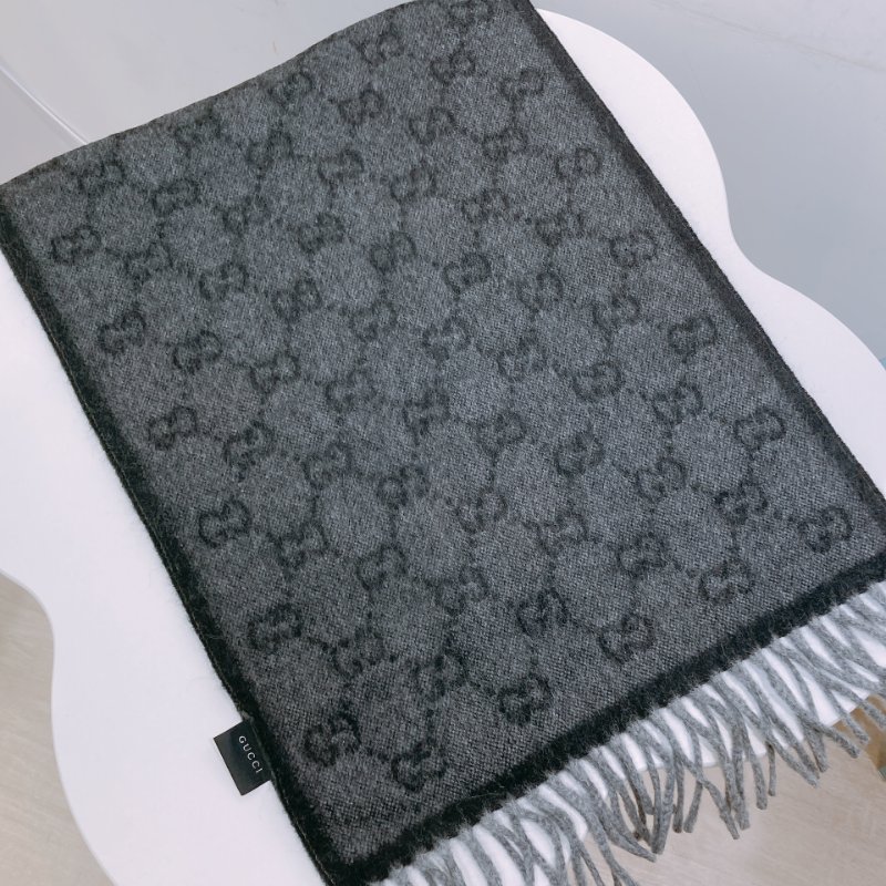 TW4548 Gucci 古馳長款圍巾 Sherry Line GG Logo Scarf 75% Wool x 25% Slik-5