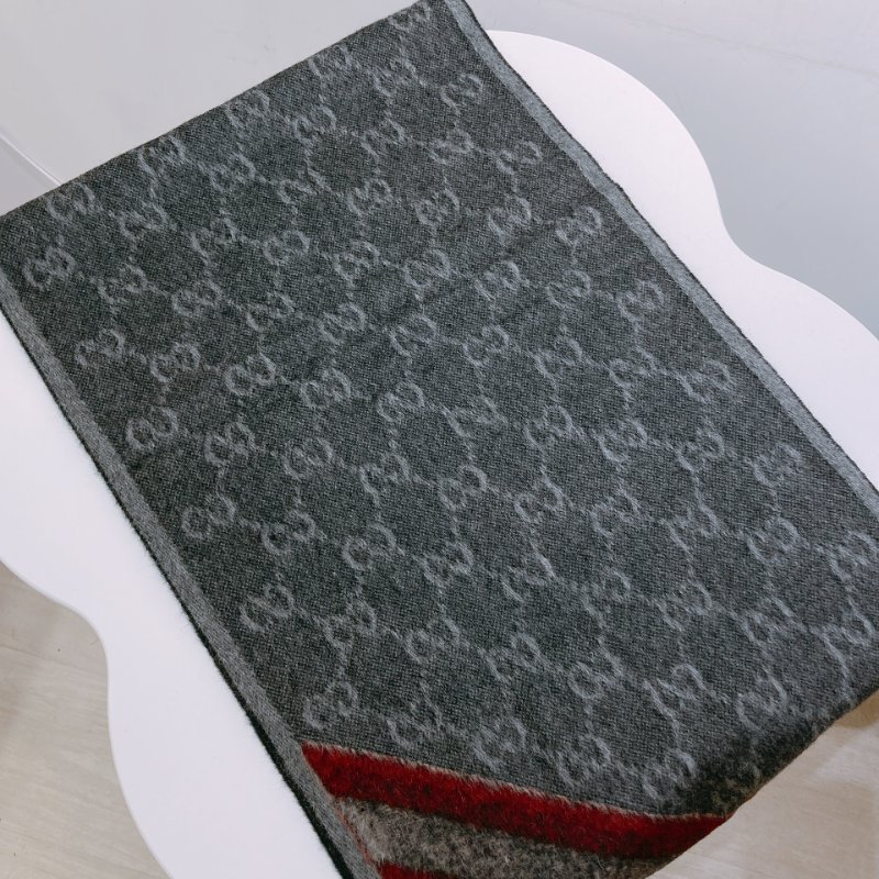 TW4548 Gucci 古馳長款圍巾 Sherry Line GG Logo Scarf 75% Wool x 25% Slik-7