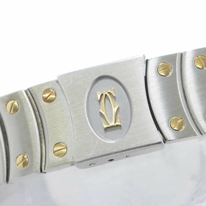 卡地亞山度士圓形GMT雙色腕錶W20038R3 150週年紀念款 男士銀/黃金自動腕錶-5