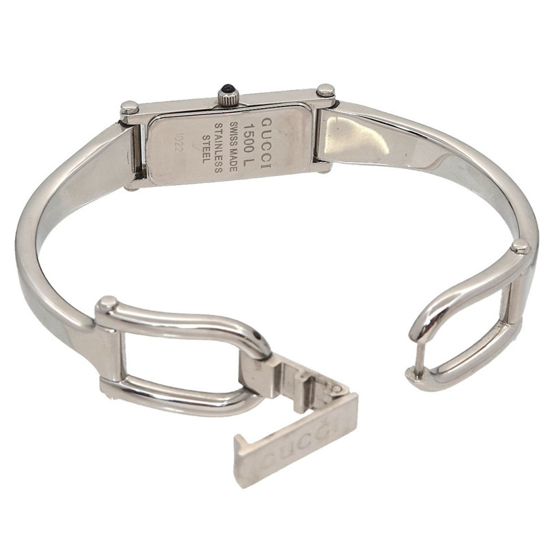 Gucci 1500L 手鐲腕錶 YA015532 女士灰色石英錶-4