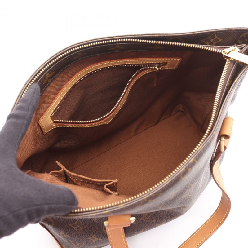 路易威登 Cabas Piano Monogram 單肩包,塗層帆布和皮革,棕色,M51148-2