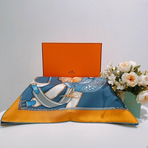 TW4552 Hermes 愛馬仕 方巾 Caval Cades Scarf 90 x 90cm Silk