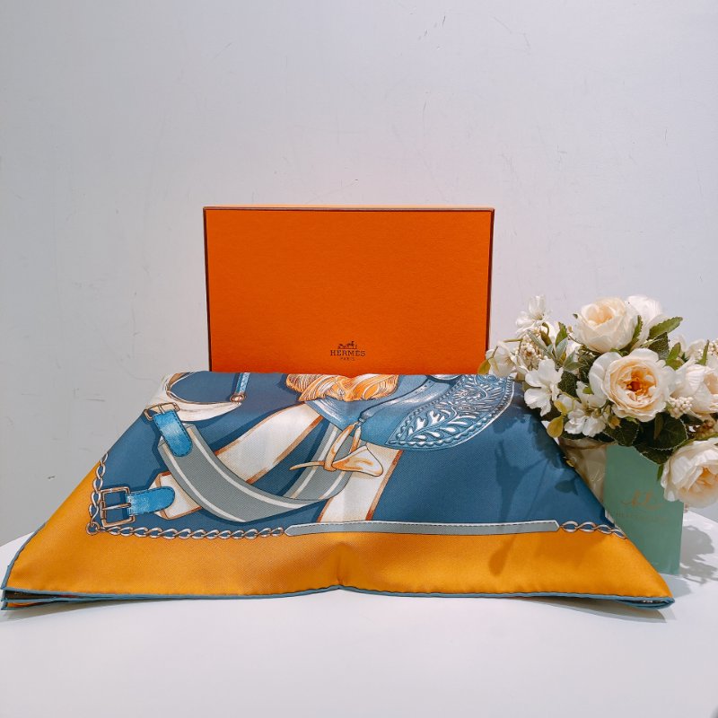 TW4552 Hermes 愛馬仕 方巾 Caval Cades Scarf 90 x 90cm Silk-0