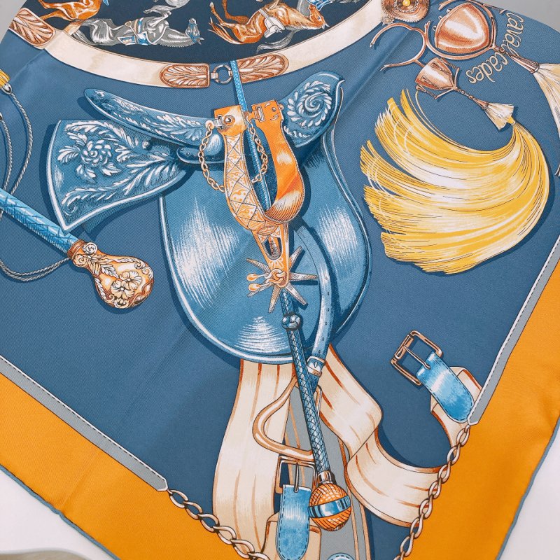 TW4552 Hermes 愛馬仕 方巾 Caval Cades Scarf 90 x 90cm Silk-5