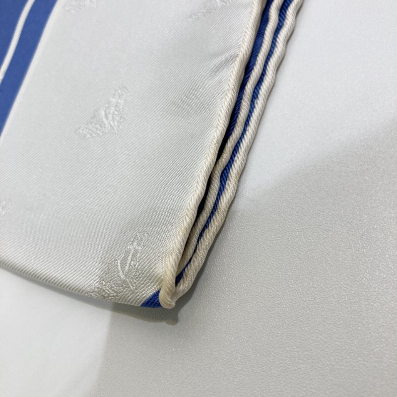 TW4553 Hermes 愛馬仕 方巾Clic Clac Scarf 90 x 90cm Slik Blue x White-8