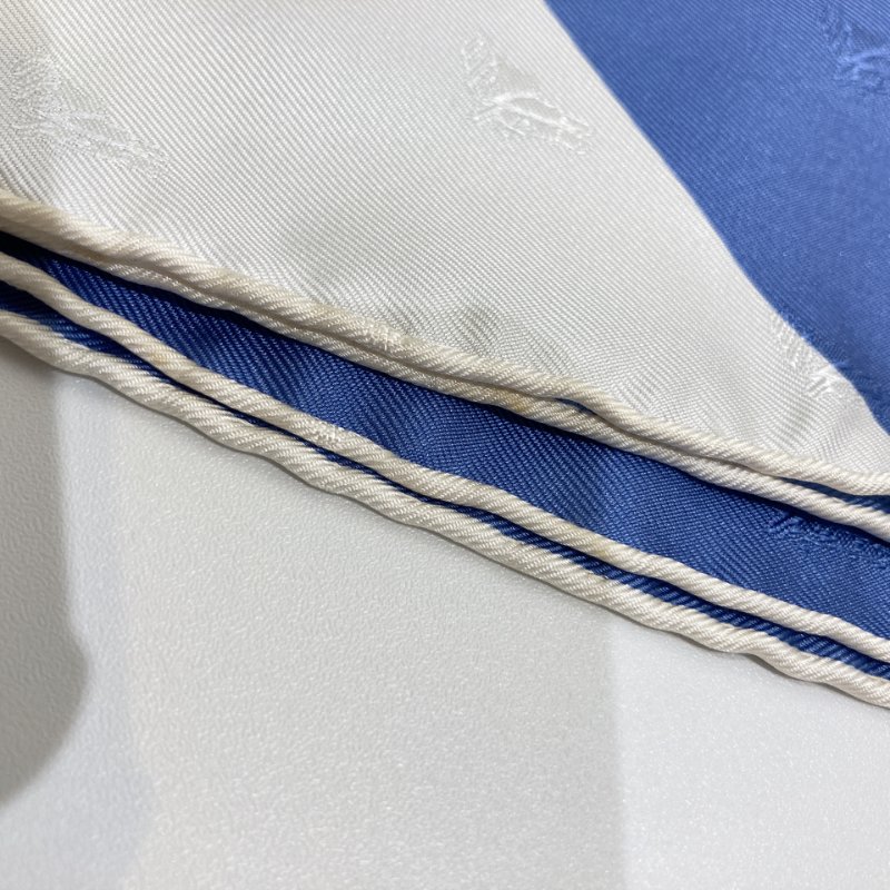 TW4553 Hermes 愛馬仕 方巾Clic Clac Scarf 90 x 90cm Slik Blue x White-9
