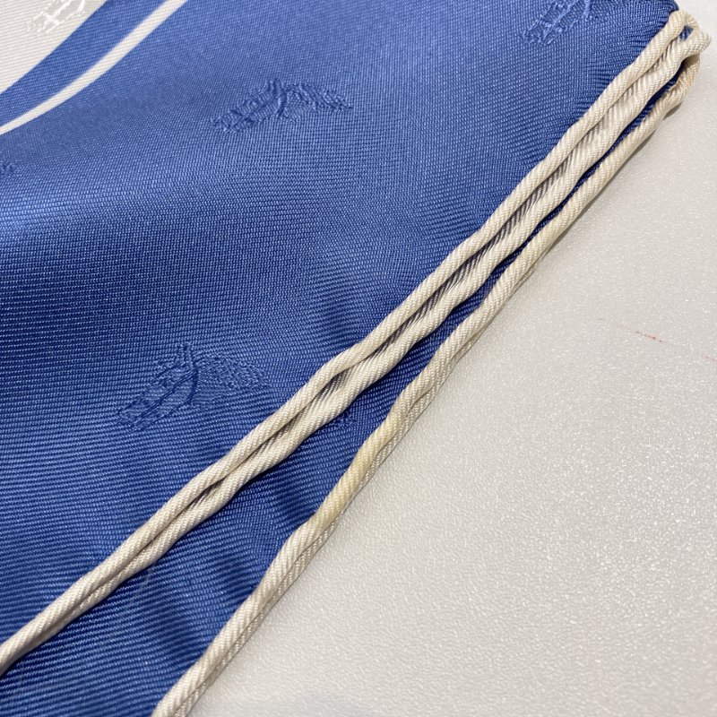 TW4553 Hermes 愛馬仕 方巾Clic Clac Scarf 90 x 90cm Slik Blue x White-10