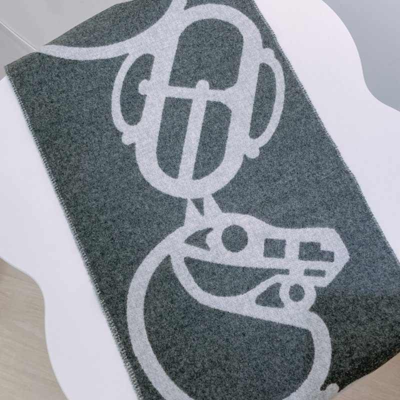 TW4555 Hermes 愛馬仕 100%Casheme 羊絨 長款圍巾 Boucles ET Camails Muffler Scarf 30 x 140cm-3