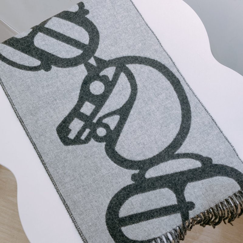 TW4555 Hermes 愛馬仕 100%Casheme 羊絨 長款圍巾 Boucles ET Camails Muffler Scarf 30 x 140cm-4