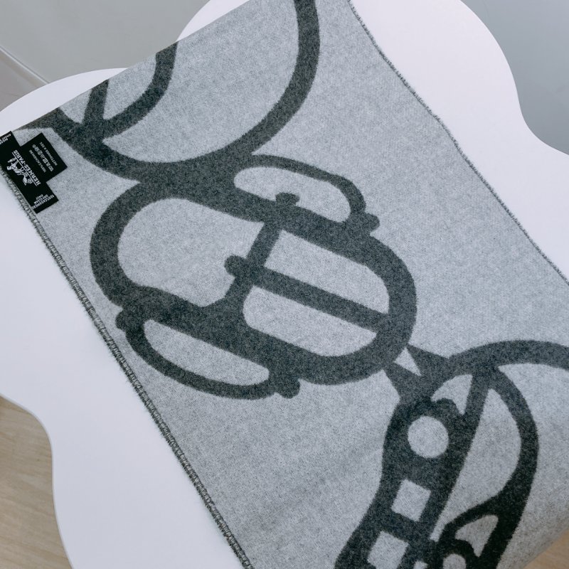 TW4555 Hermes 愛馬仕 100%Casheme 羊絨 長款圍巾 Boucles ET Camails Muffler Scarf 30 x 140cm-5
