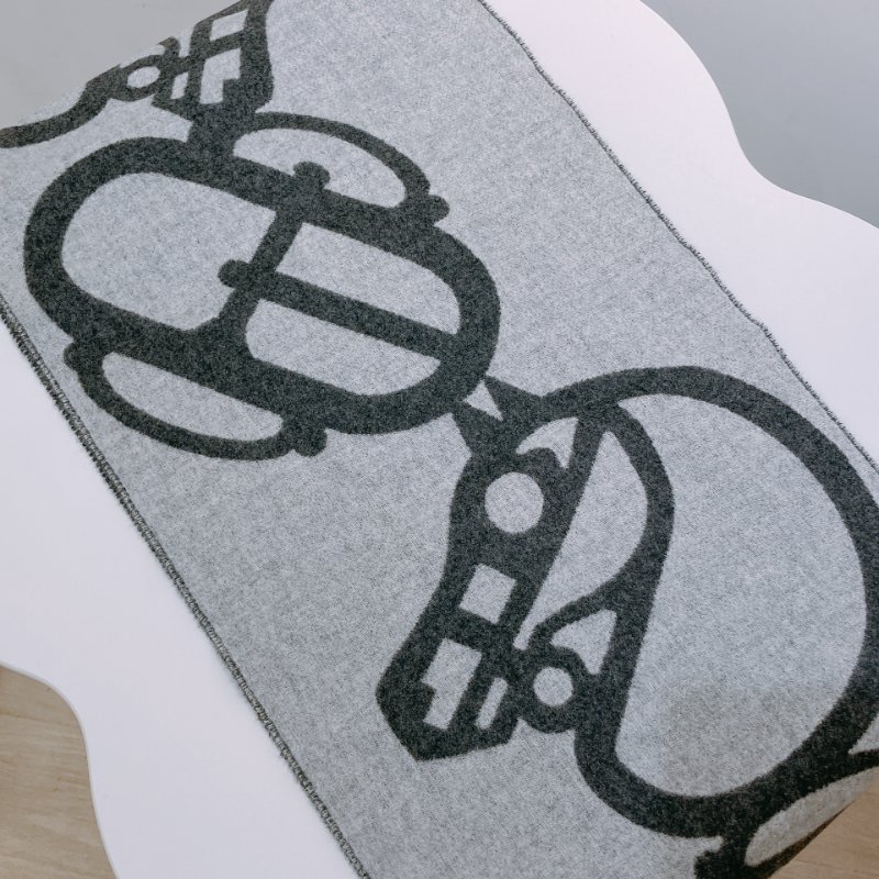 TW4555 Hermes 愛馬仕 100%Casheme 羊絨 長款圍巾 Boucles ET Camails Muffler Scarf 30 x 140cm-6
