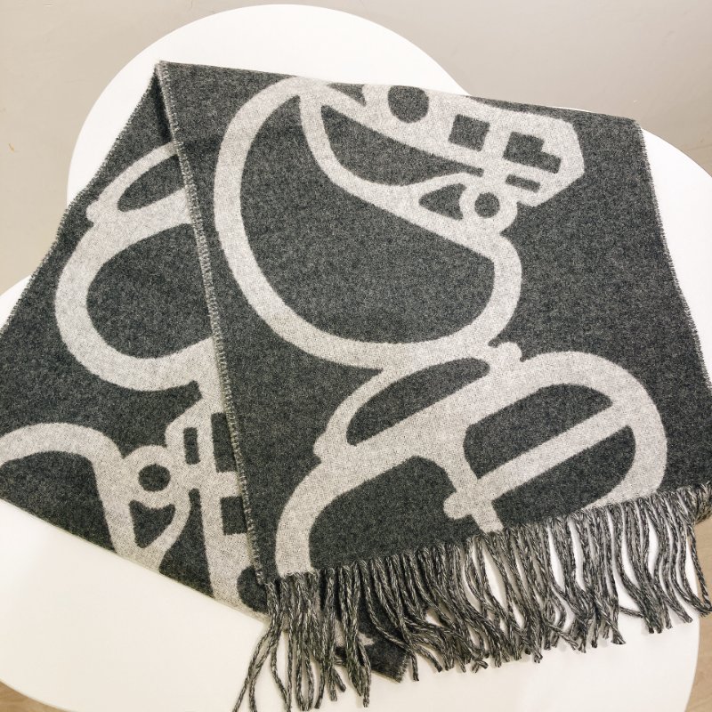 TW4555 Hermes 愛馬仕 100%Casheme 羊絨 長款圍巾 Boucles ET Camails Muffler Scarf 30 x 140cm-7