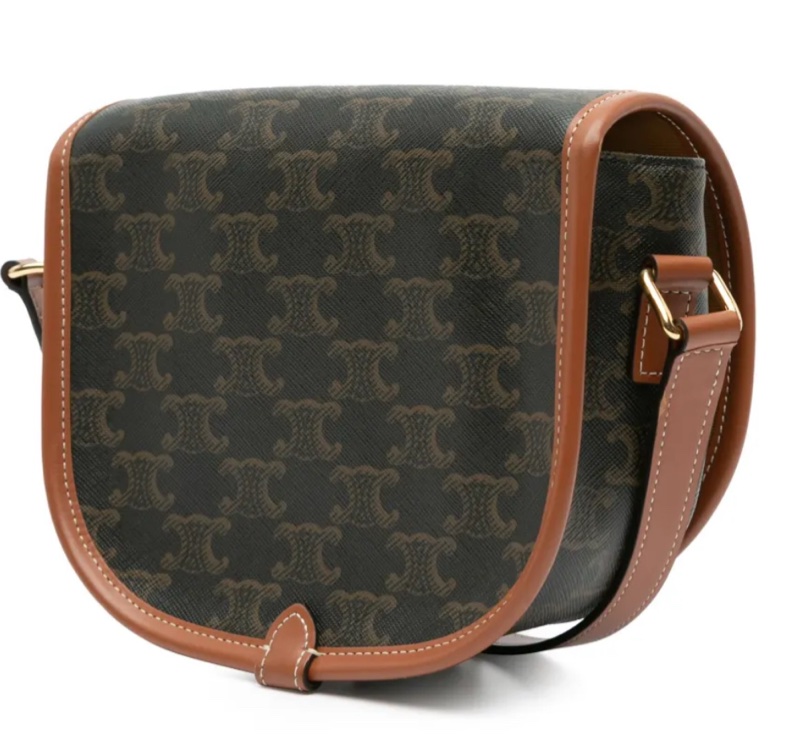 Celine TRIOMPHE帆布中型FOLCO 馬鞍包-1