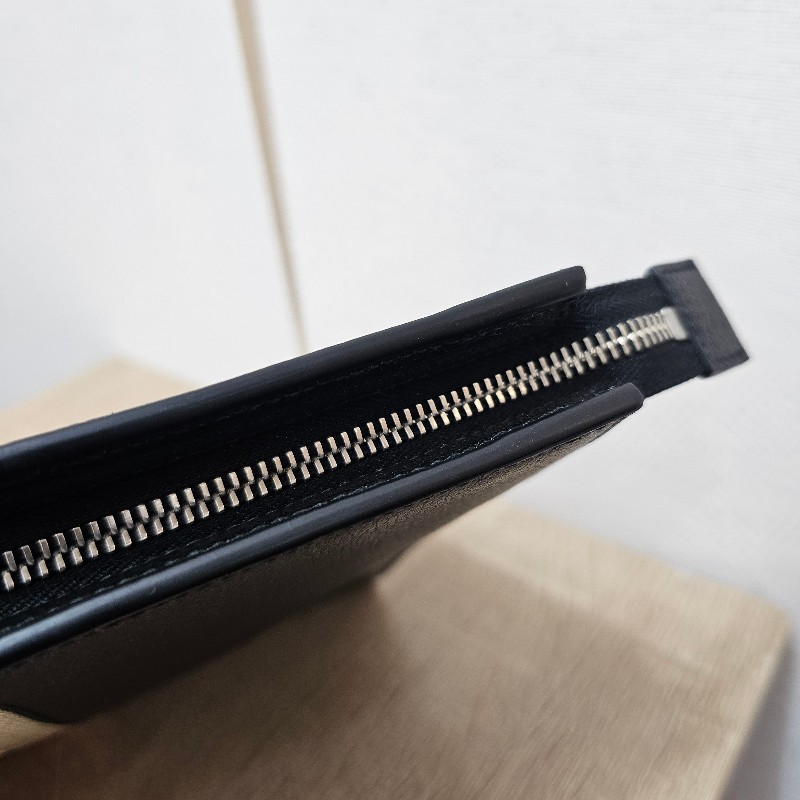 [ 回饋福利出清❣️] Gucci黑牛皮帆布織帶刺繡拉鏈手拿包-12