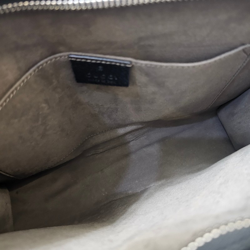 [ 回饋福利出清❣️] Gucci黑牛皮帆布織帶刺繡拉鏈手拿包-17