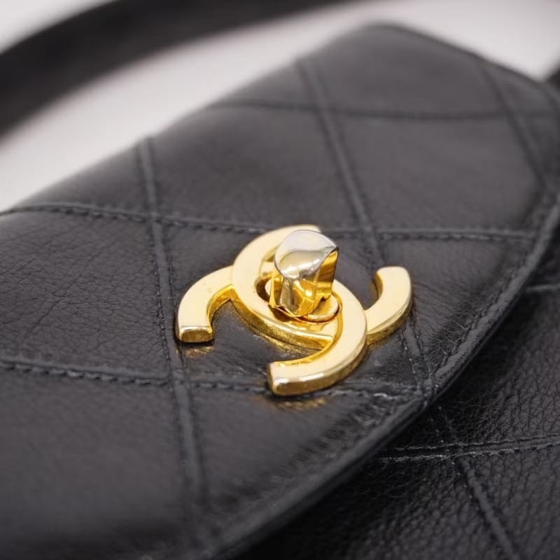 【LA LUNE】稀有中古包 Chanel黑金色腰帶包 單肩包 腋下小包 側背包 二手包-3