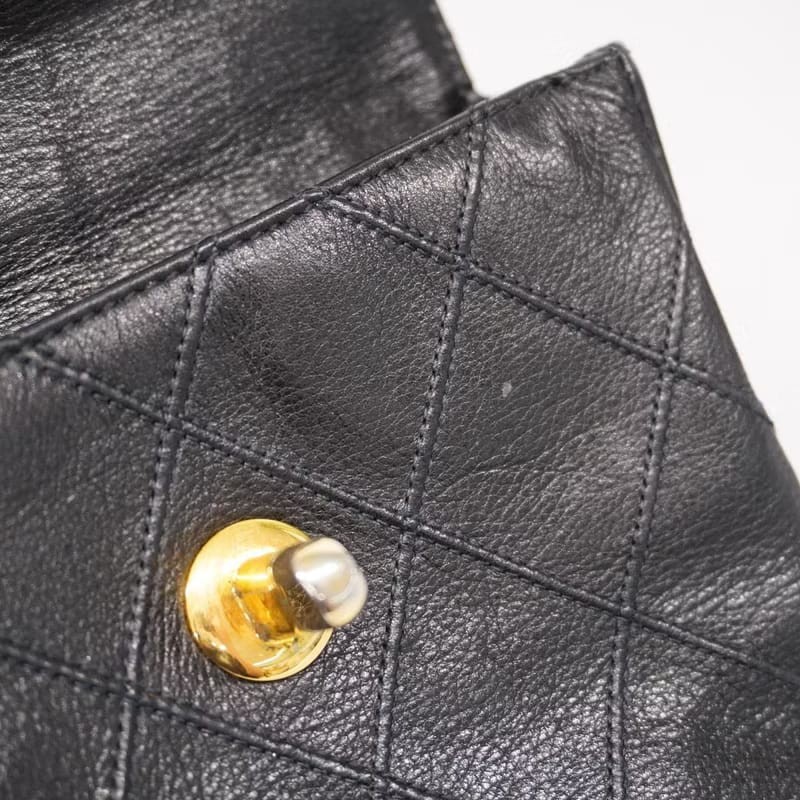 【LA LUNE】稀有中古包 Chanel黑金色腰帶包 單肩包 腋下小包 側背包 二手包-7