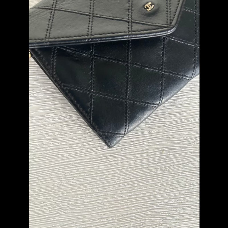 【LA LUNE】中古包 Chanel黑色信封翻蓋小包 斜背包 單肩包 側背包 二手包-5