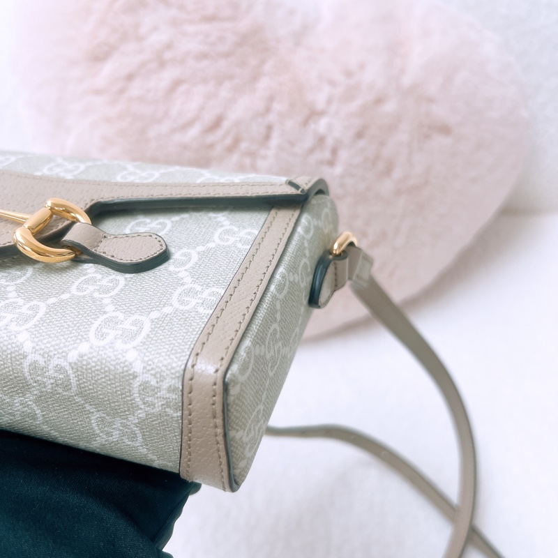 Gucci 1955 horsebit mini 米色馬鞍包-4