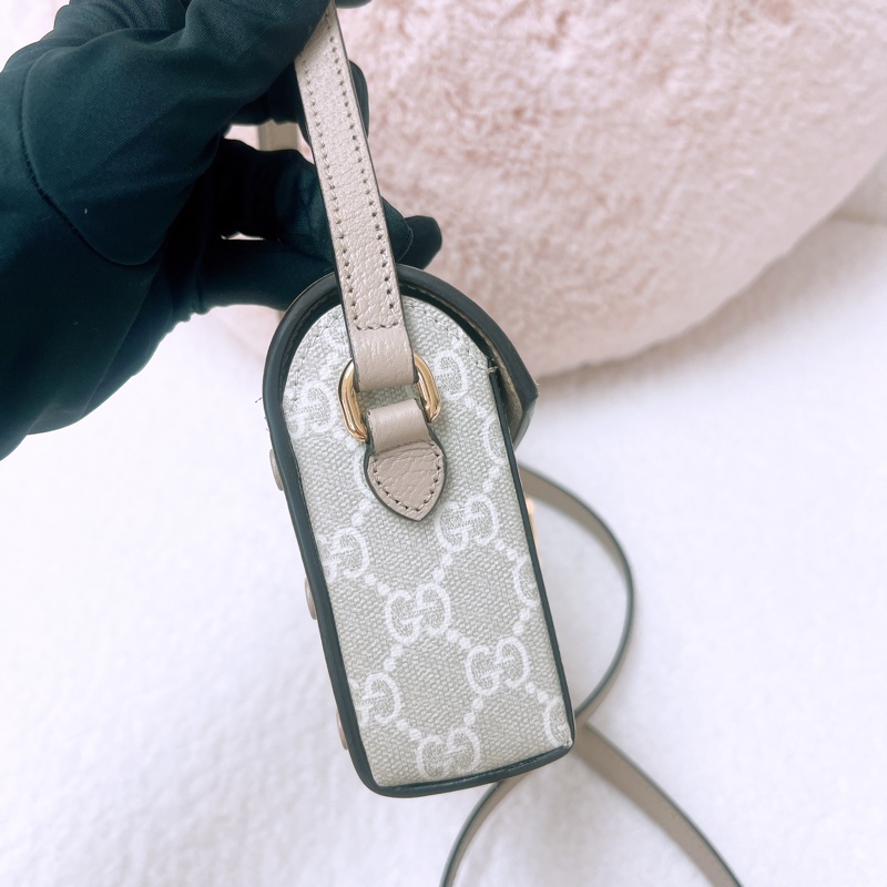 Gucci 1955 horsebit mini 米色馬鞍包-6