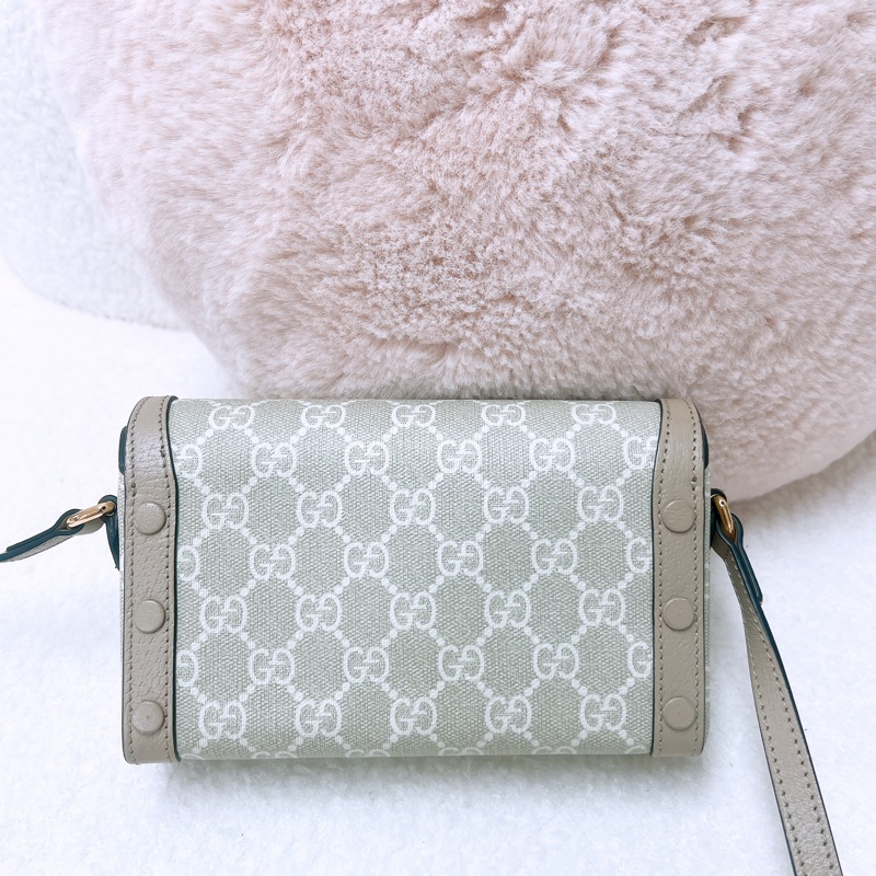 Gucci 1955 horsebit mini 米色馬鞍包-8