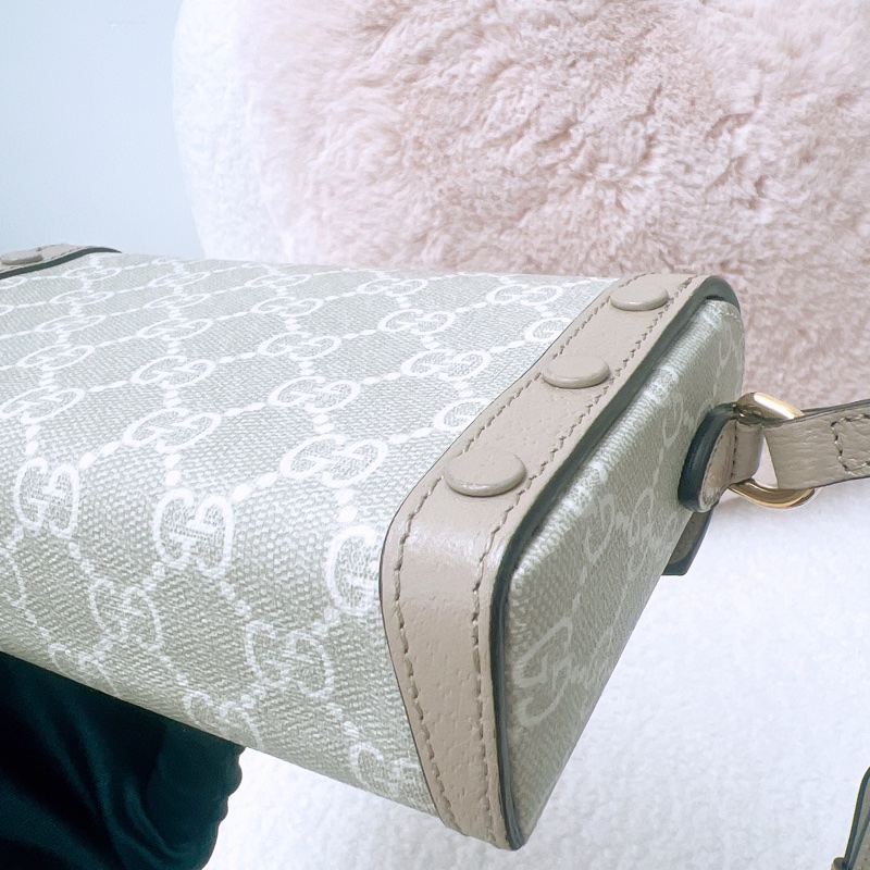 Gucci 1955 horsebit mini 米色馬鞍包-10