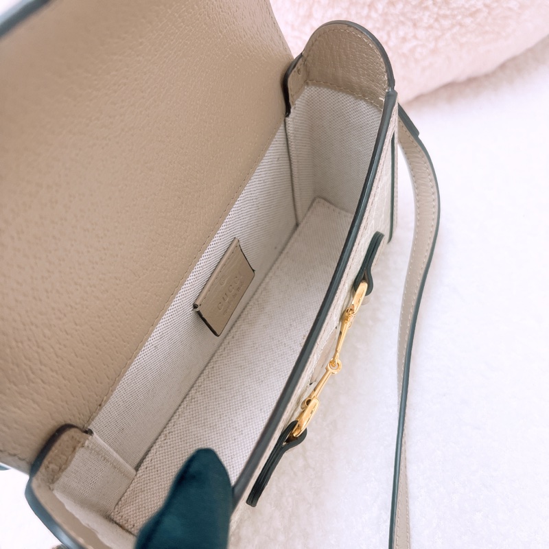 Gucci 1955 horsebit mini 米色馬鞍包-12
