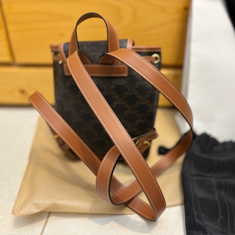 全新 Celine TRIOMPHE Folco 老花後背包mini 雙肩包-8